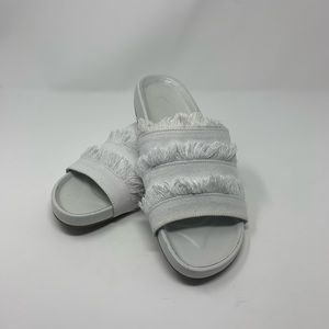 Joie Jaden Fray Denim Slide Sandals Shoes Women Size 11